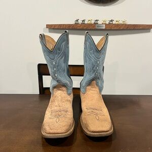 Old West Light Brown Leather Boots